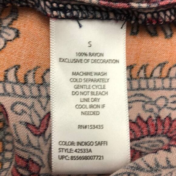 Beach Lunch Lounge Multi color Boho Shift Dress Size Small - Picture 10 of 11